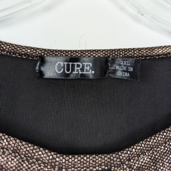 Shimmering CURE Metallic Knit Tank Top in Bronze, Size 2XL - Picture 5 of 9